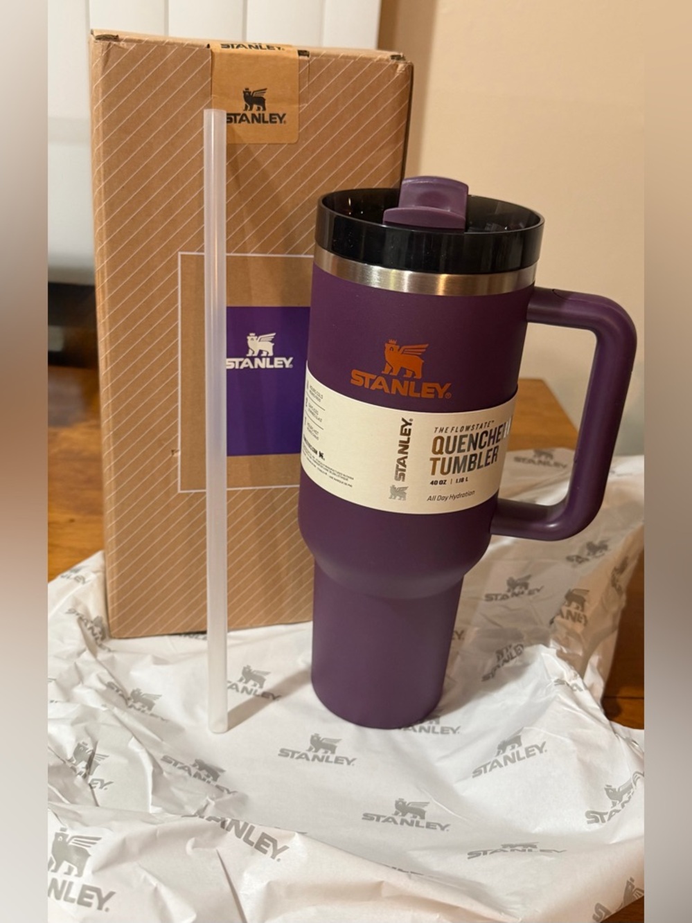 Plum/Orange Flowstate 40 oz Quencher Tumbler with straw - NIB 💜🧡
